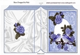 Pretty purple roses on a branch with purple birds folded book