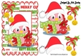 Cute little robin in santa hat with bells