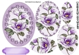 Pretty lilac magnolias in floral and pearl frame oval pyramids