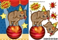 Cute ele balancing on a ball in the circus