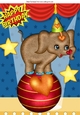 Cute ele balancing on a ball in the circus A4