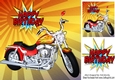 Red Customized motor bike in the sunset 8x8