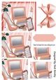 peach makeup with glitter mobile phone and rose with bow pyramids