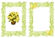 Pretty yellow flowers in a pot with butterflies A5 Insert