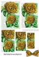 Pretty gold roses on old ecru lace pyramid