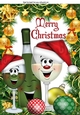 Happy Christmas toony glasses of champagne with baubles A4