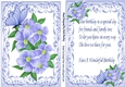 Pretty lilac flowers in ornate card front with matching insert with verse