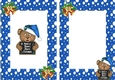 Have a Beary Merry Christmas! teddy with bell blue frame A5 Insert