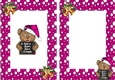 Have a Beary Merry Christmas! teddy with bell pink frame A5 Insert
