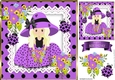 Pretty girl in purple polka dot dress with lace, ladybirds & flowers 8x8