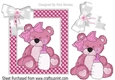 Cute little pink baby bear in bead frame
