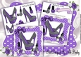 Pretty roses with purple polka dot shoes lippy, & bow 8X8 Mini kit