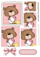 Cute teddy, with bottle and little duck with bow pyramids