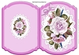 Pretty pink painted roses on lace folded quick card