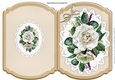 Pretty cream painted roses on lace folded quick card