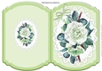 Pretty green painted roses on lace folded quick card