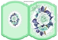 Green painted roses on lace cut and fold quick card