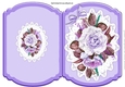 purple painted roses on lace cut and fold quick card