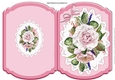 rose painted roses on lace cut and fold quick card