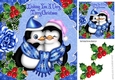 Wishing you a very merry christmas cute penguins 8x8