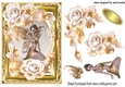 Pretty Gold faerie with roses in irnate frame