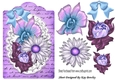 pretty painted purple flowers on lace on a script tag