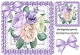 Purple Gingham and Lace with painted flowers and bow