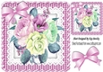 Pink Gingham and Lace with painted flowers and bow