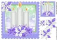 Pretty candles in purple snow frame with snowflakes 8x8