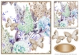 pretty gold summer flowers with paper butterflies in sparkle frame