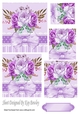Pretty purple painted roses with organza bow in ornate frame pyramids