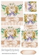 Pretty gold painted roses with organza bow in ornate frame pyramids
