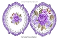 pretty purple painted roses on lace ornate frame