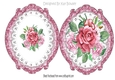 pretty rose painted roses on lace ornate frame
