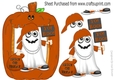 Yo! Boo, Halloween Rapper Ghost in pumkin brown frame A5