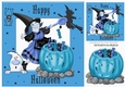 The Witching Hour For Halloween in blue with ghost and spider