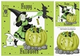 The Witching Hour For Halloween in green with ghost and spider