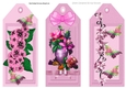 Three Pretty floral pink bookmarks/toppers