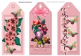 Three Pretty floral peach bookmarks/toppers