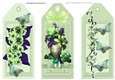 Three Pretty floral green bookmarks/toppers