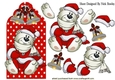 polar bear on red star tag with bells