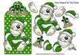 polar bear on green star tag with bells