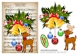 silent night music sheet with bells and little deer