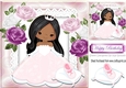 Pretty little ethnic princess with her shoe, and roses 8x8