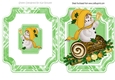 Christmas log with holly and cute snowman in gold folded card