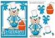 Halloween Skeleton bear with pumpkin and ghost A5