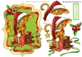 Cute kitty sitting on presents in santa hat A5