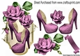 pretty lilac rose with lady shoes on a ornate plaque