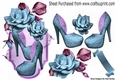 pretty fantasy blue rose with lady shoes on a ornate plaque