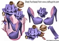 pretty fantasy purple rose with lady shoes on a ornate plaque